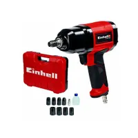 Einhell TC-PW 340 Sűrített levegős ütvecsavarozó 340 Nm 6,3 bar 7500 min-1 8 db dugókulcs 8,10,11,13,17,19,21,22 mm koffer olajos üveg levegőcsatlakozó-szelep #1