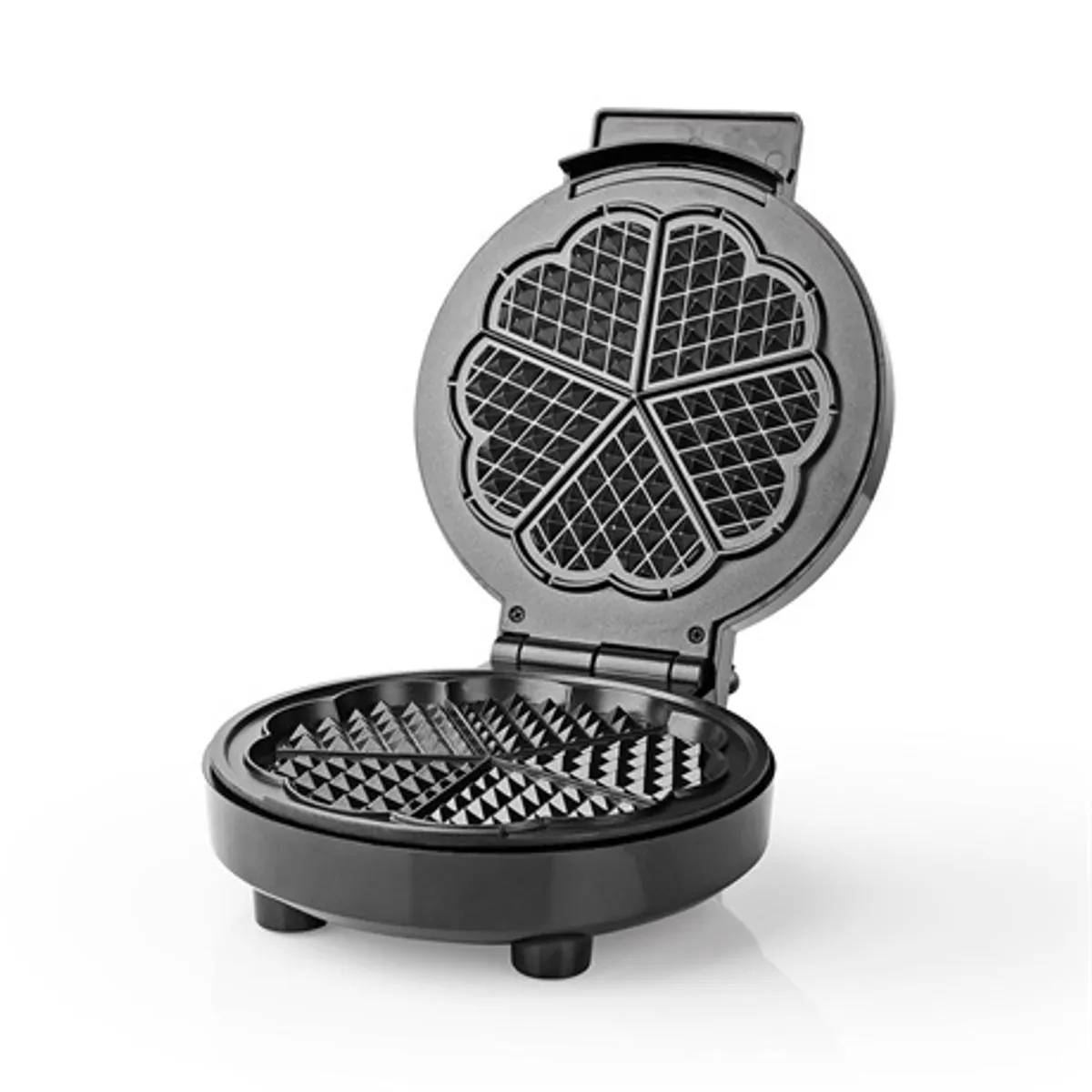 Nedis KAWP100BK gofrisütő szív alakú 19 cm, 1000 W, tapadásmentes bevonat, automatikus hőmérséklet-szabályozás, étel kész jelző, zárrendszer #6