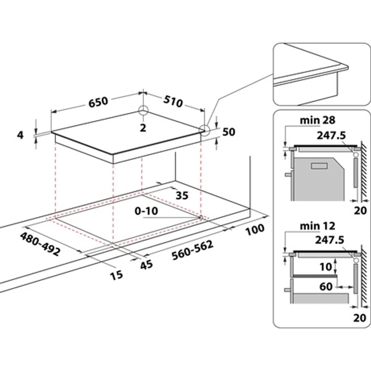 Whirlpool WF S4665 CPBF Főzőlap beépíthető indukciós 4 zóna, zónánkénti slider, 65 cm, Clean Protect felület, Power Management #9