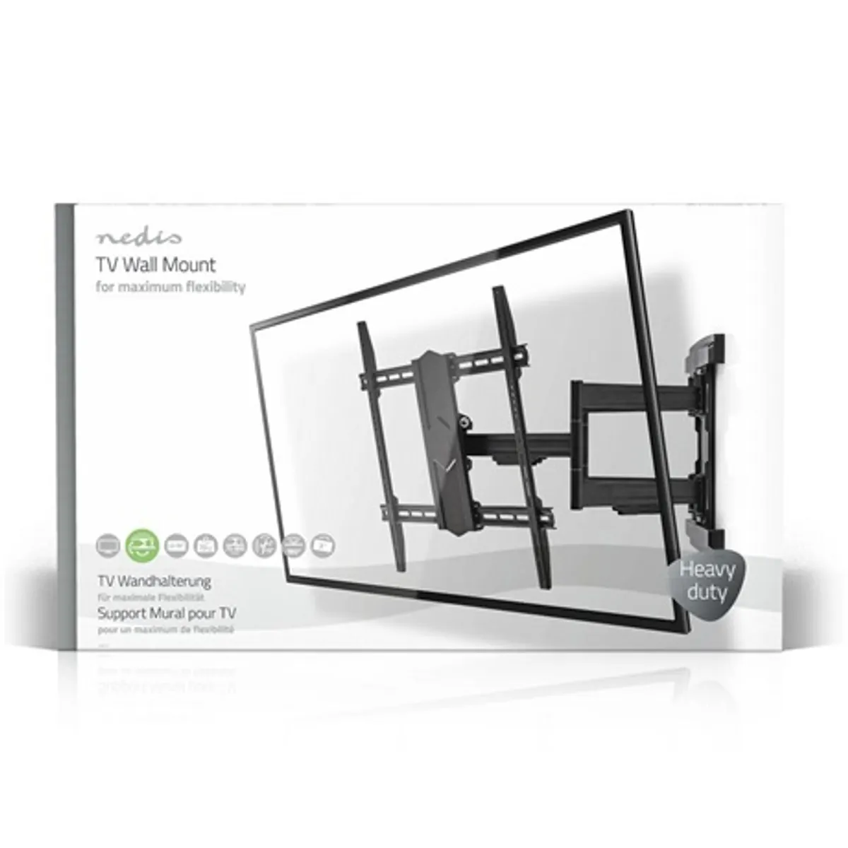 Nedis TVWM6570BK szabadon mozgatható fali TV-tartókonzol 43-90" 70 kg forgatható dönthető 3 forgáspont 70-800 mm VESA 400x400 #6
