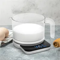 Bewello BW1019 digitális mérőkancsó 800 ml és 3 kg 0,1 g tárazás kivehető kancsórész g lb oz ml műanyag #1