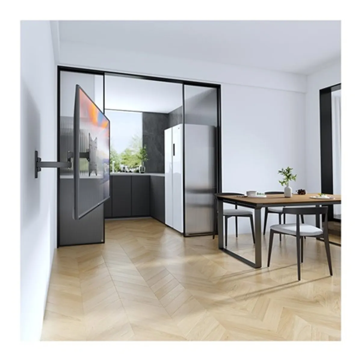 Stell SHO 4530 fali konzol kihúzható 23-42" teherbírás 15 kg dőlés 10° elforgatás 90° VESA 75x75 100x100 200x100 200x200 fekete #6