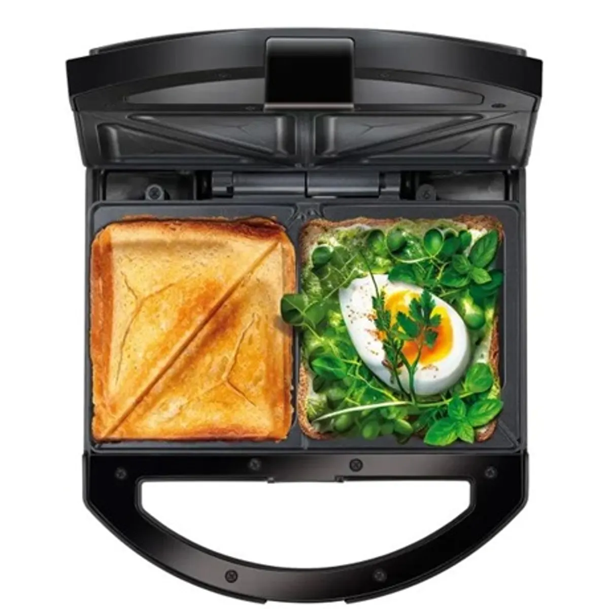 MPM MOP-50 rozsdamentes acél test 4 háromszög grill tapadásmentes bevonat automata hőmérsékletszabályozás jelző lámpa függőleges tárolás 750 W #2