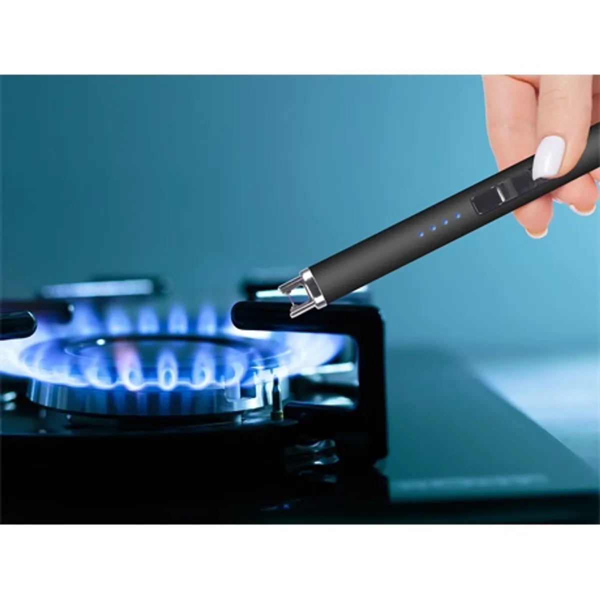 Beper P201UTP020 elektromos lánggyújtó usb töltés led töltésjelző alumínium és műanyag ház fekete #7
