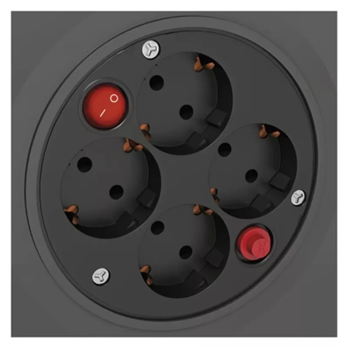 Emos P092501 kábeldob 50 m 4 aljzat 1,5 mm2 PVC piros Schuko IP20 230 V 16 A #5