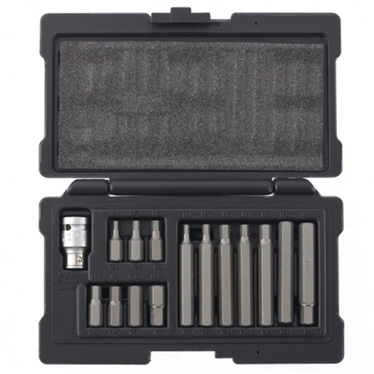 Mtx 113139 bitfej készlet 15 db fél hüvelykes befogó 10 mm hatlapfejű 30 mm és 75 mm CrV acél #3