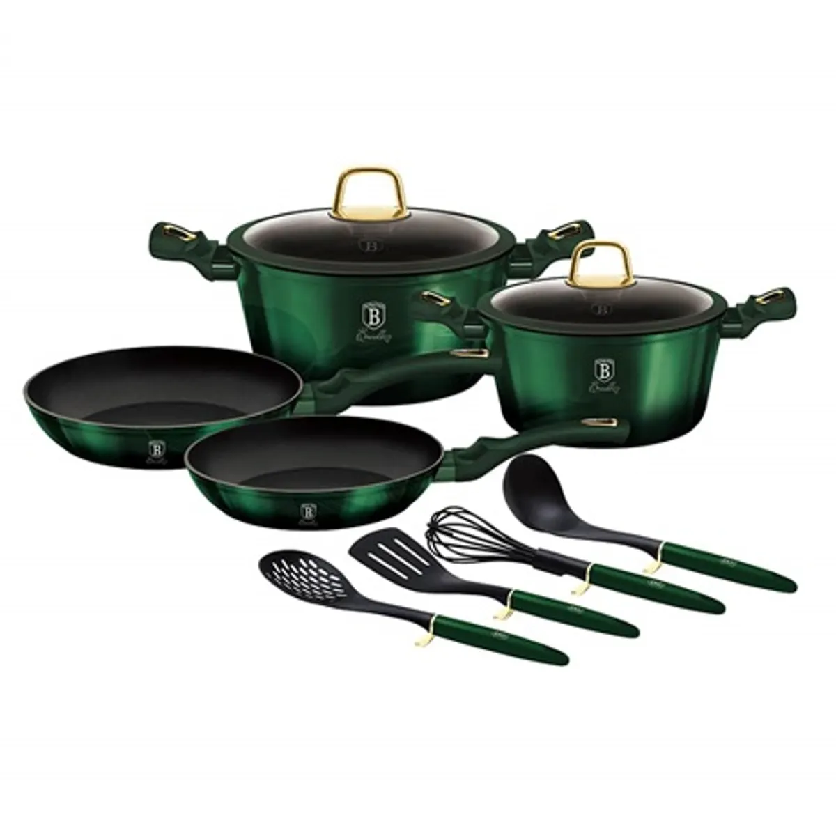 Berlinger Haus BH7039 Emerald Collection 10 részes edénykészlet kovácsolt alumínium 3 rétegű titán bevonat indukciós talp #1