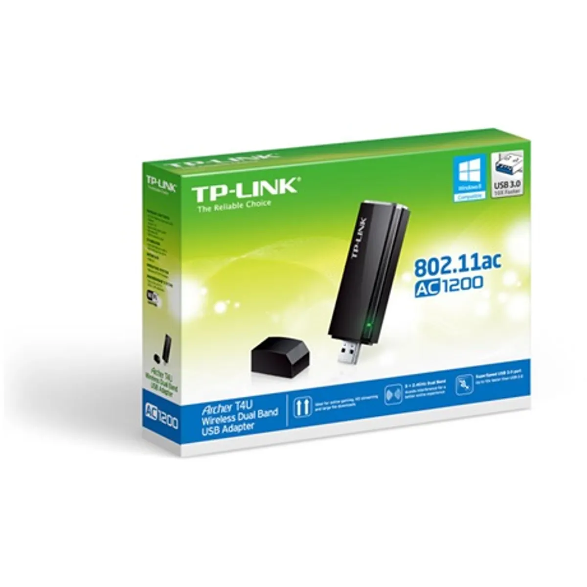 Tp-link Archer T4U AC1300 dual-band USB 3.0 adapter 867Mbps 300Mbps 2x külső antenna WPS gomb USB hosszabbító kábel #2