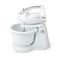Nedis KAHM110CWT tálas mixer fehér-szürke 200 W 5 sebesség turbó 2 literes keverőtál #9