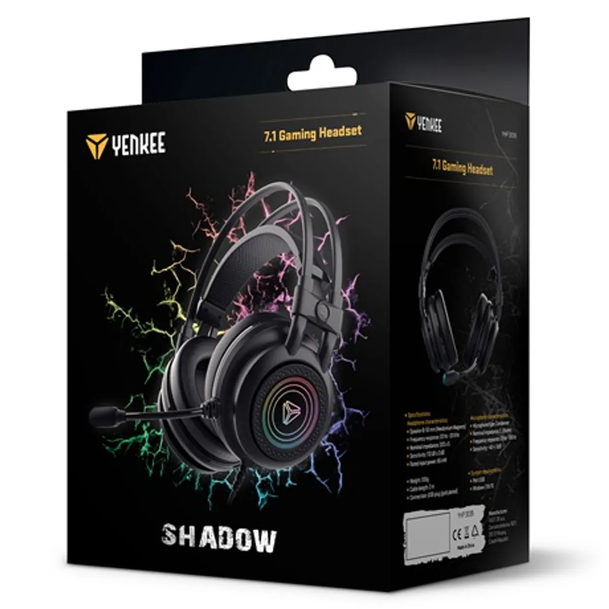 Yenkee YHP 3035 SHADOW Gamer fejhallgató 7.1 térhatású basszusrezgés LED háttérvilágítás USB mikrofonos #7