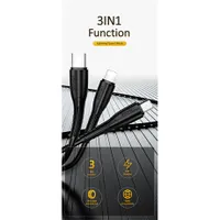 Usams SJ367USB01 3az1-ben USB-A Lightning, Type-C, mikro USB töltőkábel 100 cm #4