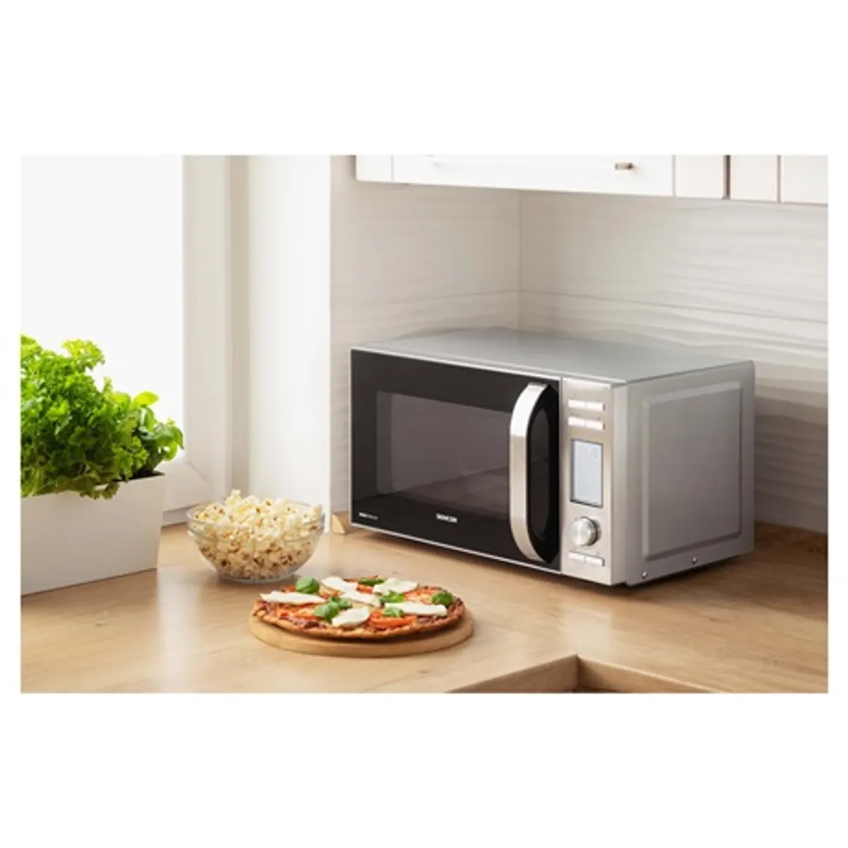 Sencor SMW 6020SS Mikrohullámú sütő 20 L, 700 W mikró, 900 W grill, 9 program, LED panel, rozsdamentes külső, zománcozott belső, 245 mm forgótányér #6