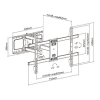 Stell SHO 5620 fali konzol kihúzható 45 kg, 32-70" dőlés 15 fok, forgás 90 fok, fekete #9