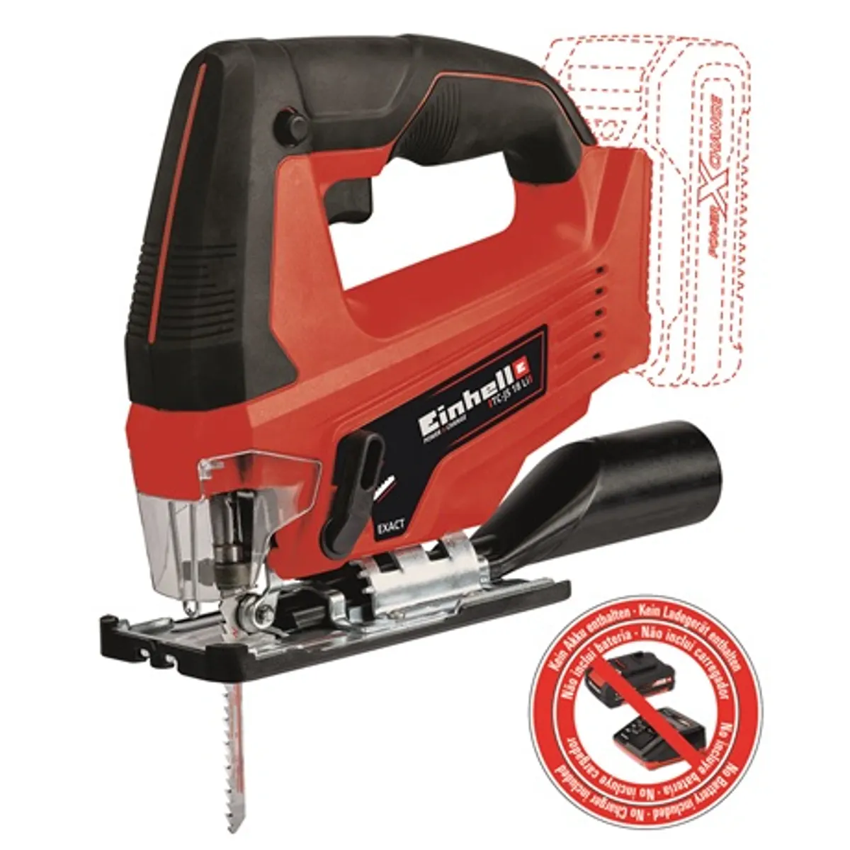 Einhell TC-JS 18 LI - SOLO dekopírfűrész akkumulátoros Power X-Change, lengő előtolás állítható, fúvó funkció, gyorsszerszám-csere #1