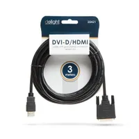 Nexus 20381 HDMI-DVI kábel 3m aranyozott 24K, dupla árnyékolás, 24+1, 30AWG, max 4K, 340MHz, 18Gbps, HDCP, CEC, ROHS #2