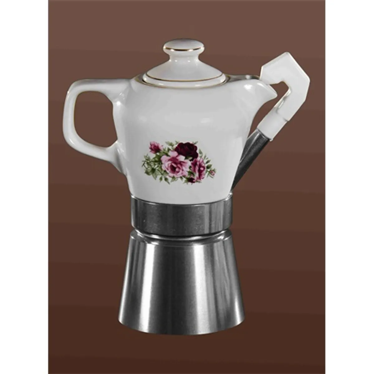 Fatima Virág kávéfőző kotyogós 2-4 csésze porcelán tartály #1