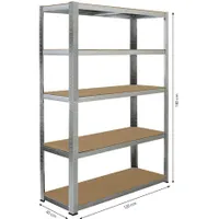 Fieldmann FDR 1820 Polc álló 120 x 40 x 180 cm, 5 polc, MDF 5 mm, terhelhetőség 175 kg, csavarmentes összeszerelés, láb- és sarokvédő