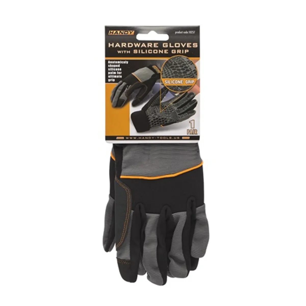 Handy 10257M Munkavédelmi kesztyű szilikon bevonatú tenyérrel, méret M, tépőzár csuklóhoz, EN388 3121X #3