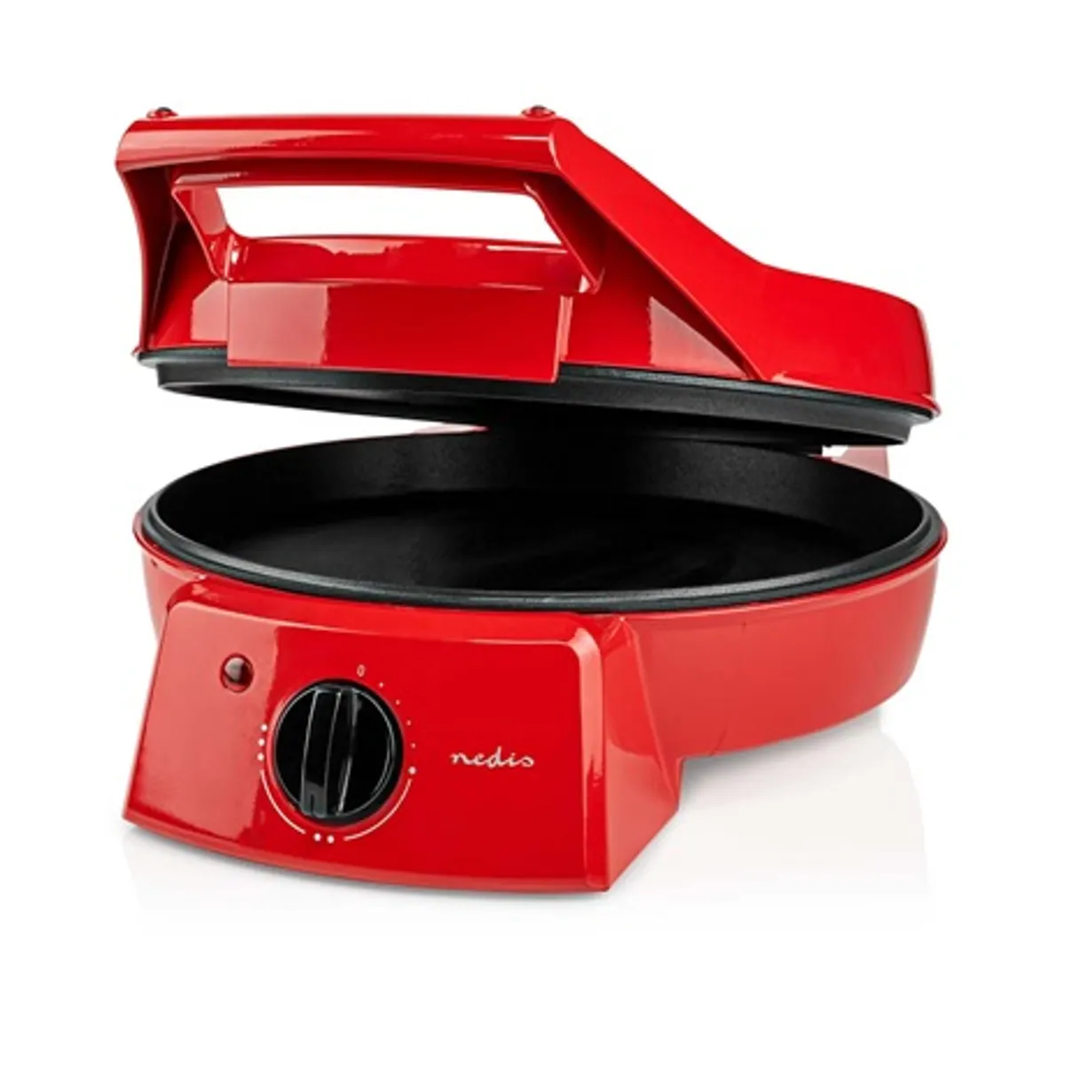 Nedis FCPM100FRD pizza- és grillsütő 30 cm 1800 W állítható hőmérséklet 230 °C 180°-os nyitható asztali grill funkció #1