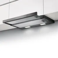 Faber FLEXA NG GLASS BK A60 Páraelszívó beépíthető 600 mm fekete, elektromechanikus vezérlés, 2x LED, fém szűrő, kivezetés 150-120 mm, 180-310 m3h