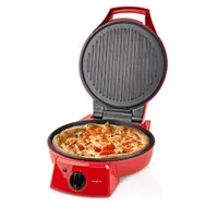 Nedis FCPM100FRD pizza- és grillsütő 30 cm 1800 W állítható hőmérséklet 230 °C 180°-os nyitható asztali grill funkció #5