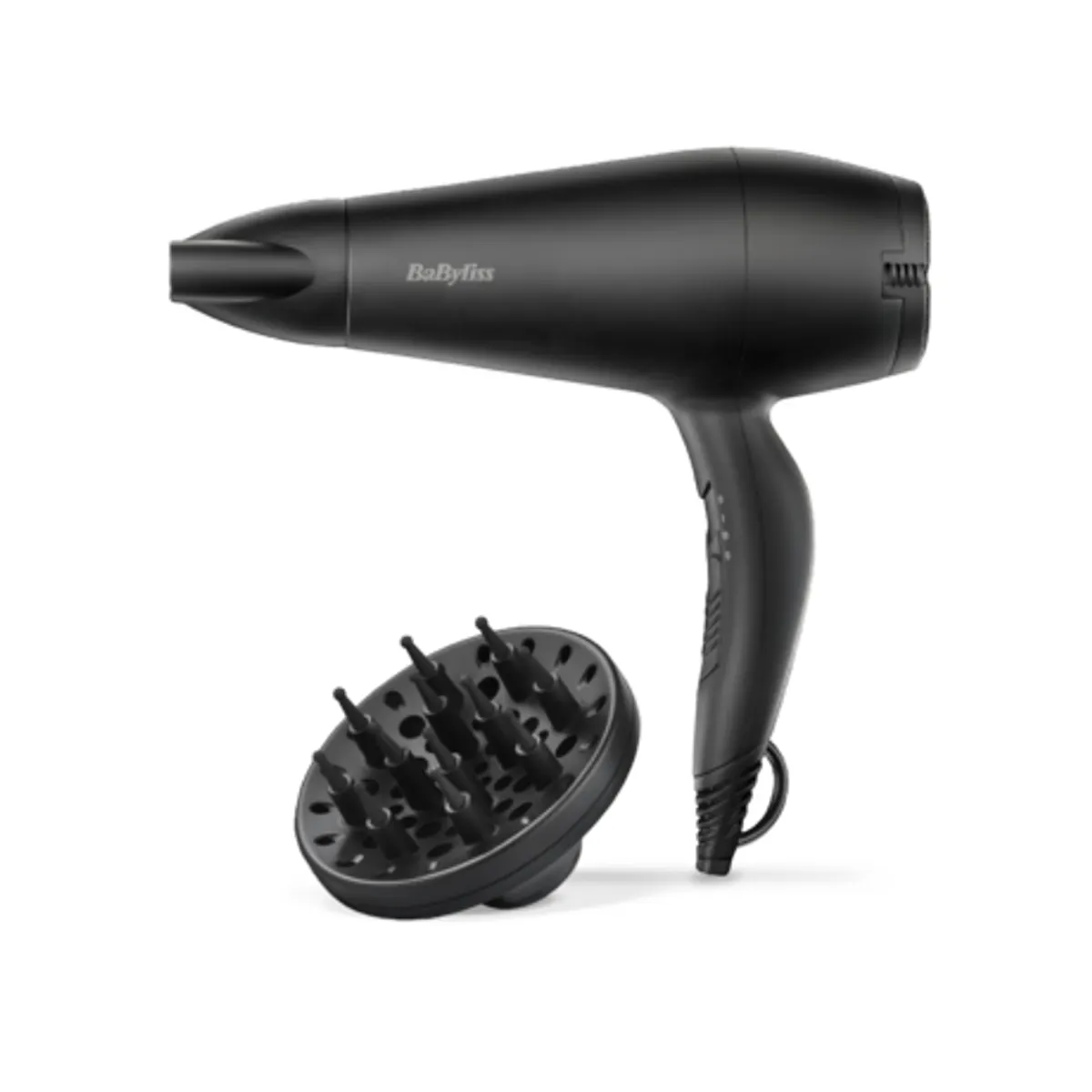BaByliss D215DE hajszárító 2200W kerámia DC motor 2 fokozat hideglevegő 1,8m kábel diffúzor 13cm szűkítő 18x75mm #1
