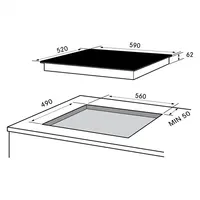 Midea MIH 653A Főzőlap indukciós beépíthető érintésvezérlés 60 cm 4 zóna Boost maradékhő gyerekzár automata biztonsági kapcsoló #2