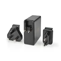 Nedis WCPD65W110BK fali töltő PD3.0 65W 2x USB-C automatikus feszültség kiválasztás EU UK csatlakozóval #6
