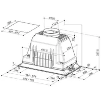 Faber INKA PLUS HCS BK A52 Páraelszívó beépíthető 520 mm energiaosztály B LED 2x 3 sebesség 230-590 m3/h kivezetés 150 120 mm #4