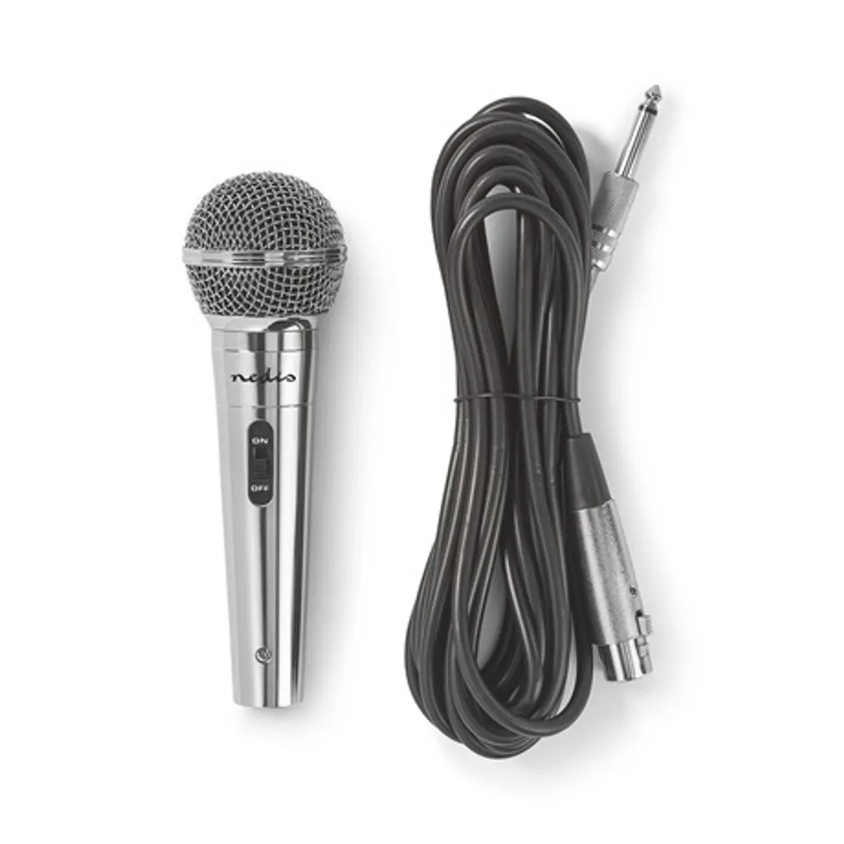 Nedis MPWD45GY dinamikus mikrofon kardioid, XLR csatlakozás, 6,35 mm kimenet, 600 Ohm, 80 Hz-13 kHz, 5 m kábel, fém test, kapcsoló igen #2