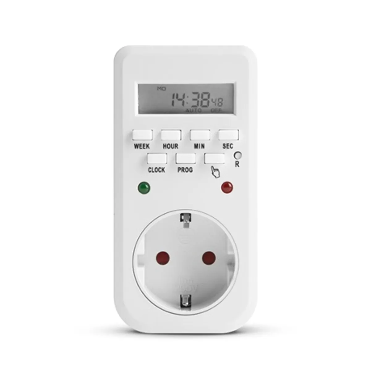 Delight 20298B digitális kapcsolóóra 8 programozható időzítés, napi heti ütemezés, NiMH memória, 250V 16A #1