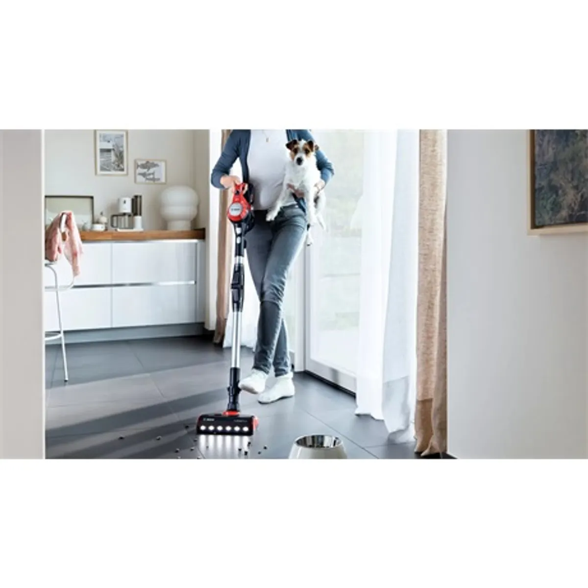 Bosch BBS711ANM Unlimited 7 ProAnimal 18V Li-Ion 3Ah ProAnimal motoros szívófej LED-fénnyel, 2in1 kárpitszívó és bútorkefe, mini turbókefe #7