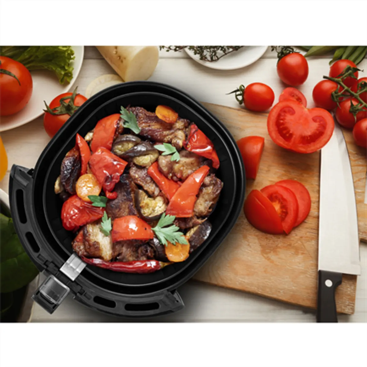 Tesla Q50XL FEKETE AirCook Q50 XL 8 programok Heat2Flow 3,8 l digitális érintőpanel automatikus kikapcsolás #7