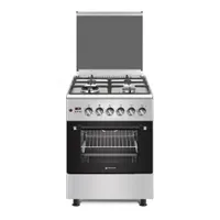 Novacook F6TS40E6 HI tűzhely kombinált 56L sütő, 9,1 kW gáz, 2363 W, 3 gázégő + wok, inox, turbo légkeverés, tepsitartó sín, egykezes gyújtás