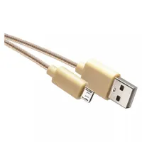 Emos SM7006Y USB-A 2.0 - microUSB-B 2.0 töltő- és adatkábel 1 m aranyszínű PVC és textil #1
