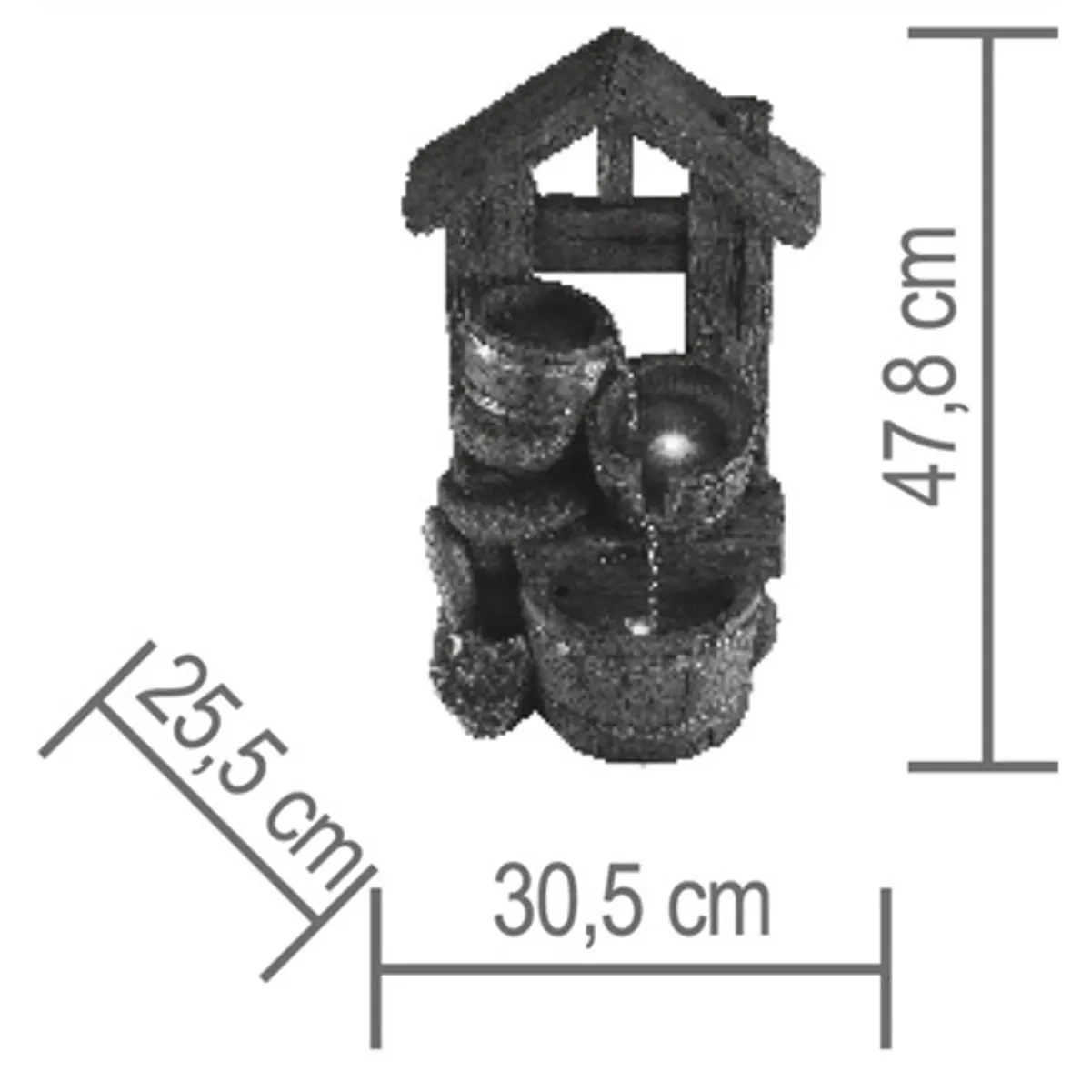 Home by Somogyi WF 02 Csobogó polyresin beltéri melegfehér led hálózati adapterrel 30,5 x 47,8 x 25,5 cm #6
