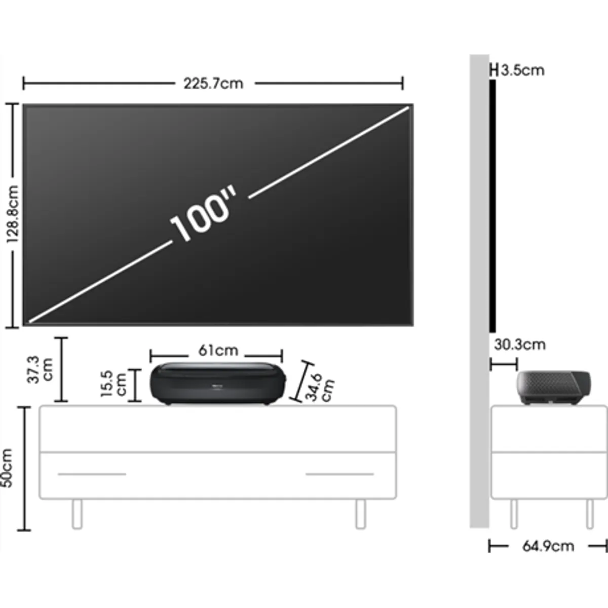 Hisense 100L9HD Trichroma lézer TV 100" 4K HDR Dolby Atmos HDMI 2.1 VIDAA U6.0 #3