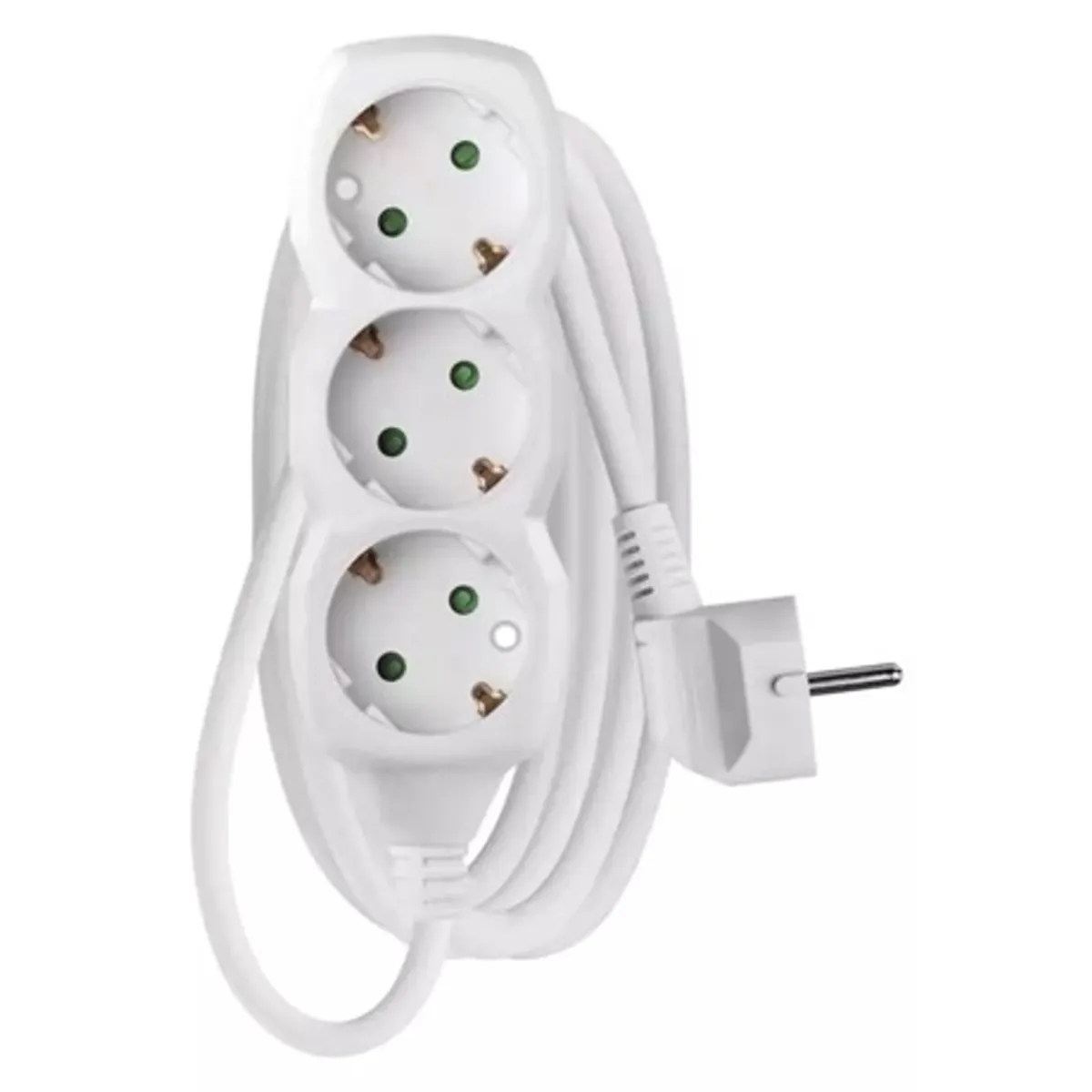 Emos P0322 hálózati elosztó 3 aljzat 2 m fehér 1 mm2 Schuko #1