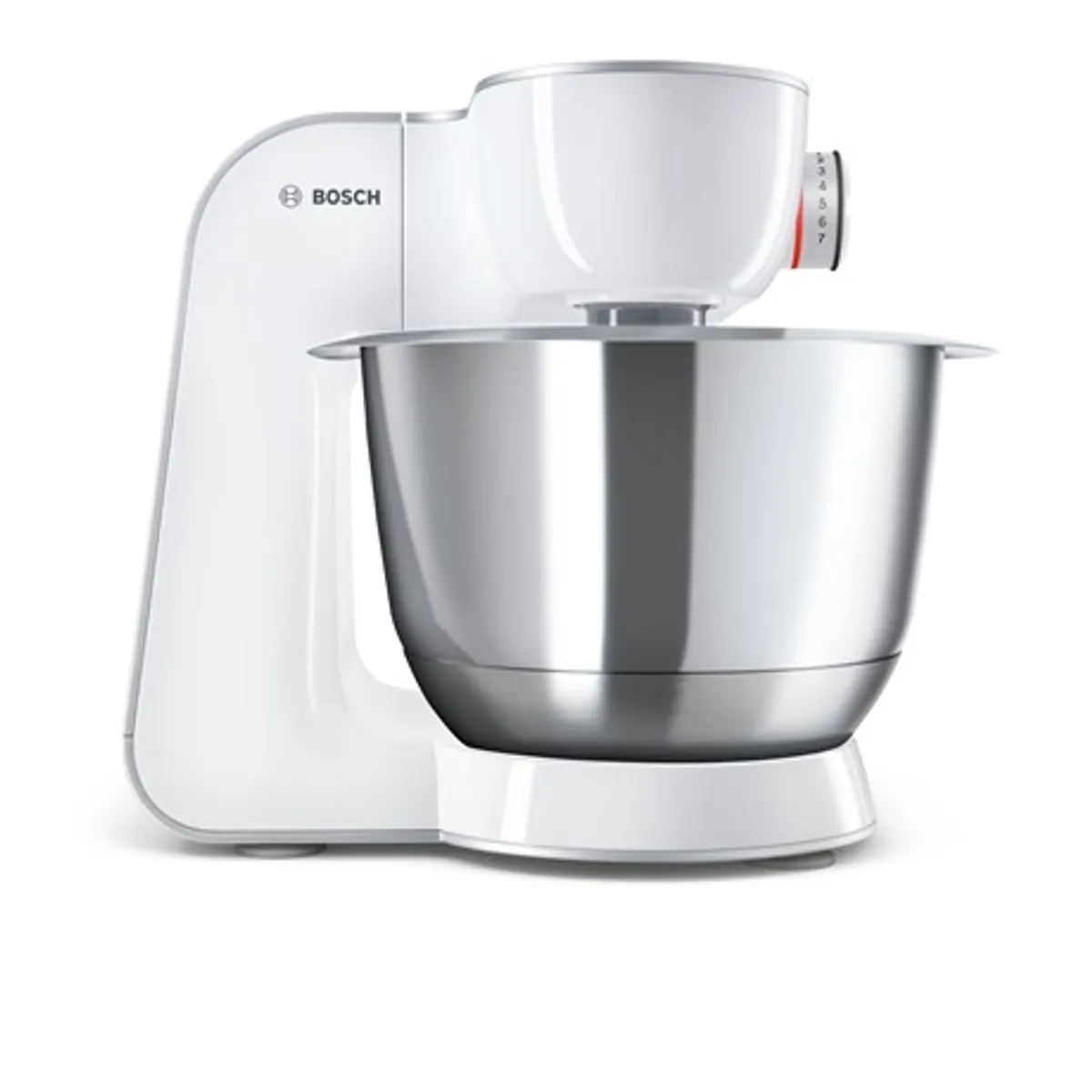 Bosch MUM58231 konyhai robotgép fehér-ezüst 1000W 3D bolygómozgás 3,9 l nemesacél tál szeletelő reszelő húsdaráló turmixkehely tartozéktároló táska #4