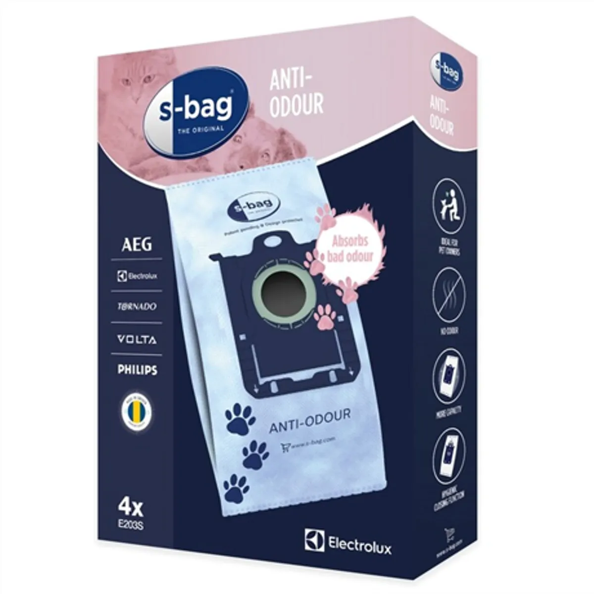 Electrolux E203S s-bag szagsemlegesítő porzsák 4db-os #1