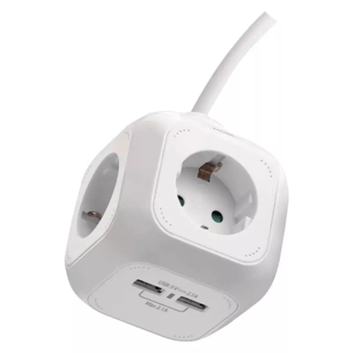 Emos P04219GU kocka hosszabbító 4 aljzat USB 2x 1,9 m fehér #7