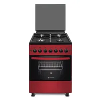 Novacook F6B40EF R Tűzhely kombinált meggypiros szabadonálló gáz 4 főzőzóna sütő 66L #1