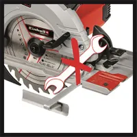 Einhell TE-CS 190-1 Kézi körfűrész 1500 W 190 mm fűrészlap szerszám nélküli beállítás LED világítás alumínium asztal #2