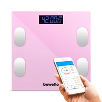Bewello BW3015 okos mérleg rózsaszín edzett üveg Bluetooth 4.0 vagy újabb 0,1 kg pontosság 0,2-180 kg #1