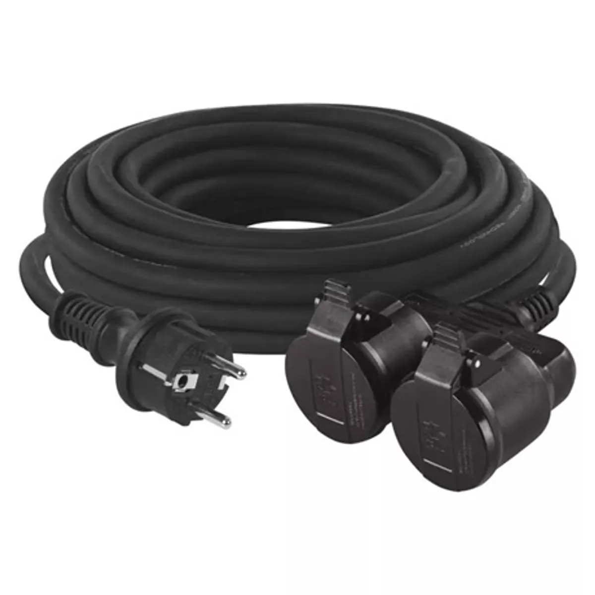 Emos P0703 hosszabbító 20 m 2 aljzat 230 V 1,5 mm2 IP44 fekete gumi #2