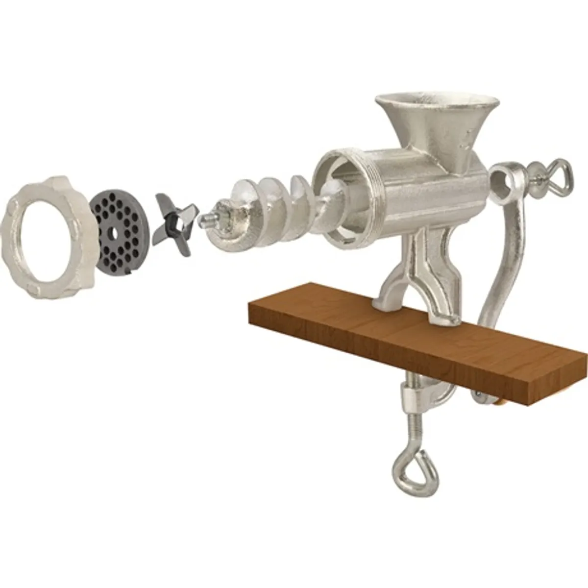 Lamart LT7040 Húsdaráló Aero öntöttvas ezüst 6x19x16 cm rögzítő mechanizmus fa fogantyú #4