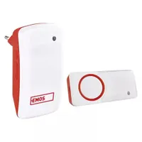 Emos P5750 Vezeték nélküli csengő 230V AC, 433 MHz, 110 dB, 10 dallam, IP44, automatikus párosítás, piros #5