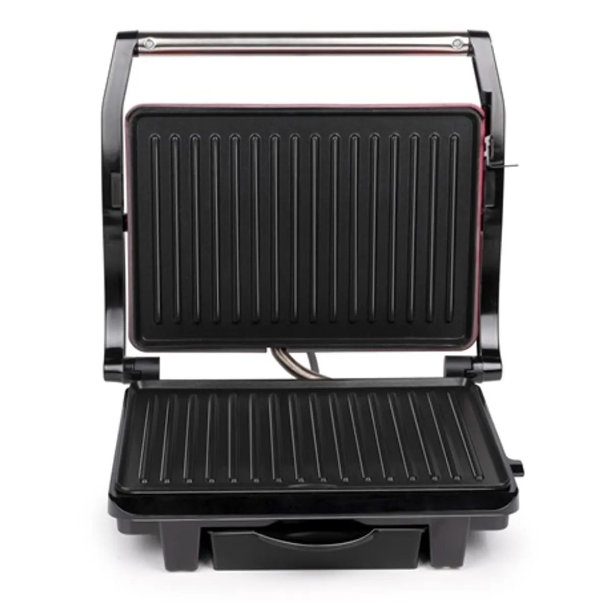 Alpina 25277 kontakt grill vörös 1000W beépített zsírfogó tálca tapadásmentes sütőfelület indikátor fény csúszásmentes talpak #6