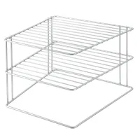 Metaltex MX364002 Palio sarok tányértartó két emeletes polytherm bevonatú rozsdaálló portaszító ezüst 25 x 25 x 19 cm #1