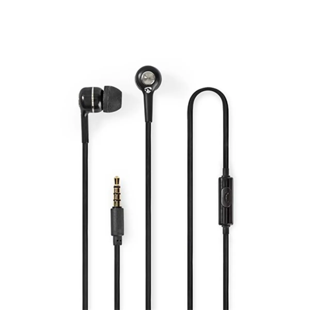 Nedis HPWD2020BK mikrofonos fülhallgató 3,5 mm csatlakozás 10 mm hangszóró 1,2 m kábel impedancia 16 ohm #1